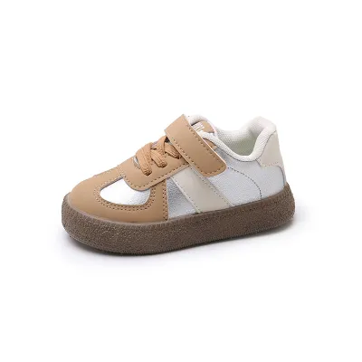 Kids Boys And Girls Fashion Casual Soft Sole Velcro Sneakers Low Top TPR Striped