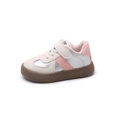 Kids Boys And Girls Fashion Casual Soft Sole Velcro Sneakers Low Top TPR Striped
