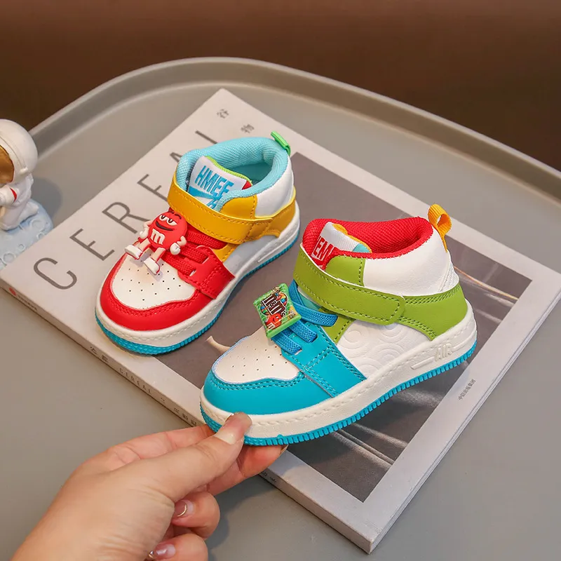 Kids Boys Girls Fashion Casual Color Block Velcro Sneakers