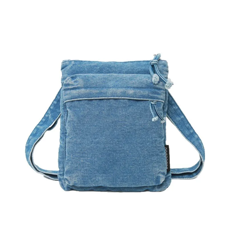 Women Fashion Casual Mini Denim Crossbody Bag with Zipper