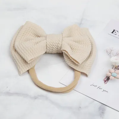 Kids Baby Girls Fashion Solid Color Double Bowknot Hairband - Cloth
