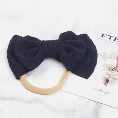 Kids Baby Girls Fashion Solid Color Double Bowknot Hairband - Cloth