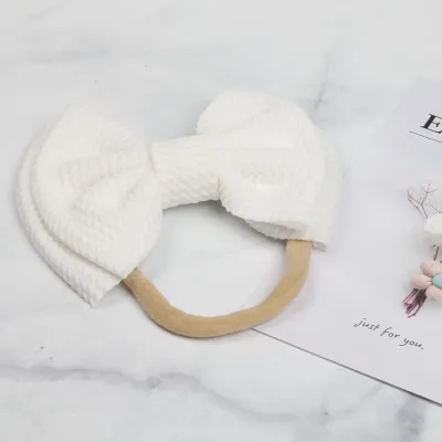 Kids Baby Girls Fashion Solid Color Double Bowknot Hairband - Cloth