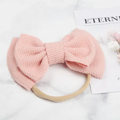 Kids Baby Girls Fashion Solid Color Double Bowknot Hairband - Cloth