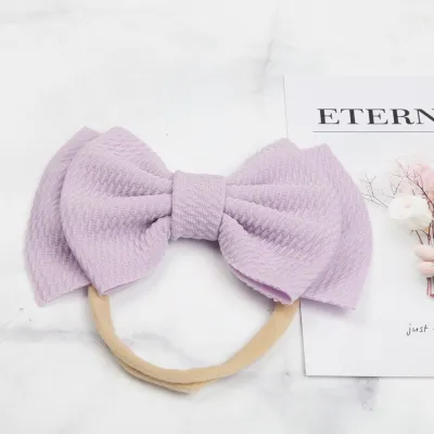 Kids Baby Girls Fashion Solid Color Double Bowknot Hairband - Cloth