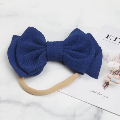 Kids Baby Girls Fashion Solid Color Double Bowknot Hairband - Cloth