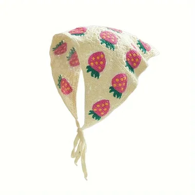 Women Fashion Boho Style Crochet Flower Tie-Knotted Satin Hair Band