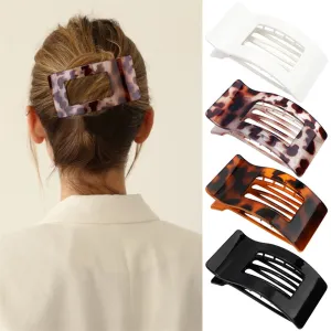 Women Fashion Square Flat Plastic Grab Clip Hair Accessories