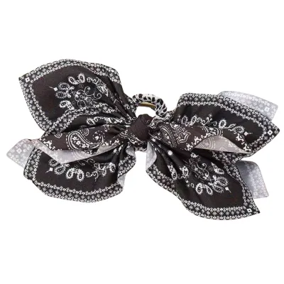 Women Fashion Double-Sided Cashew Flower Bowknot Love Grab Hair Clip