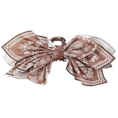 Women Fashion Double-Sided Cashew Flower Bowknot Love Grab Hair Clip