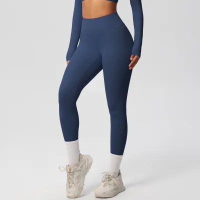 Women's Casual Solid Color Double-Sided Sanding Breathable Tight Sports Leggings