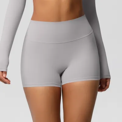 Women's Casual Solid Color Double-Sided Sanding Breathable Tight Sports Shorts
