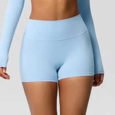 Women's Casual Solid Color Double-Sided Sanding Breathable Tight Sports Shorts