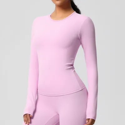 Women's Breathable Kam Ammonia Fabric Long-Sleeve Tight Sports T-Shirt
