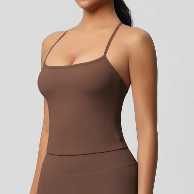 Women's Casual Solid Color Spaghetti Strap Sports Camisole