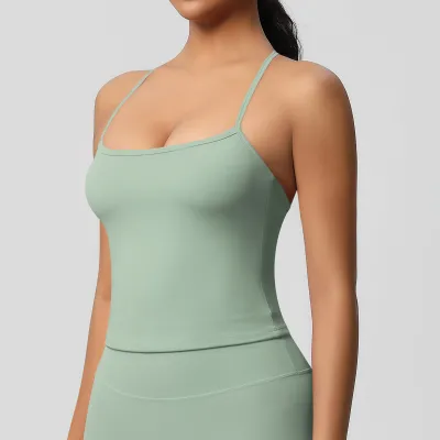 Women's Casual Solid Color Spaghetti Strap Sports Camisole