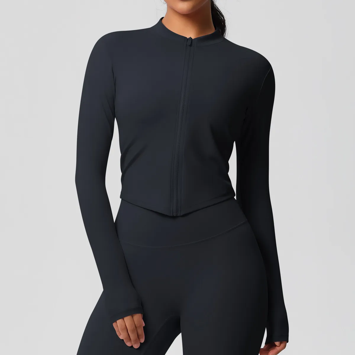 Women's Breathable Zipper Sports Coat - Casual Long-Sleeve Tight Fit