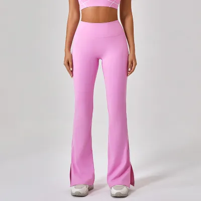 Women's High Waist Yoga Split Pants Casual Sportswear Bottoms
