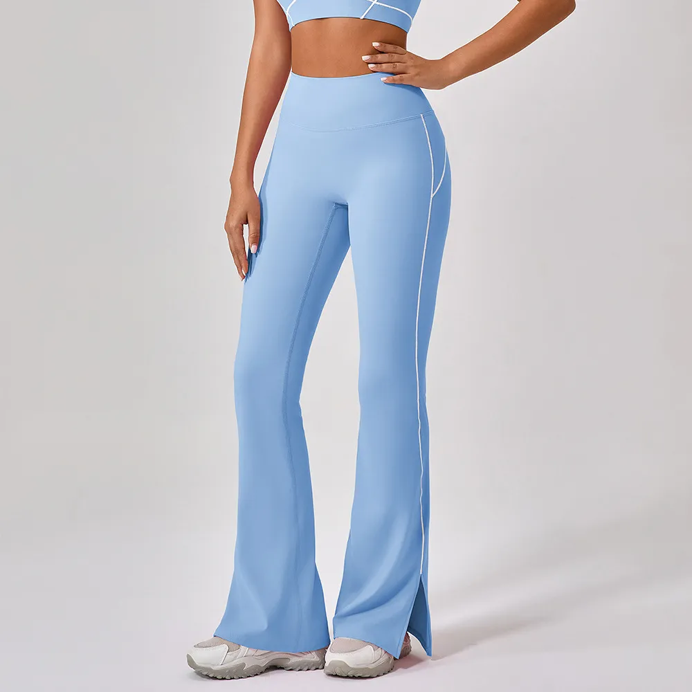 Women's High Waist Yoga Split Pants Casual Sportswear Bottoms