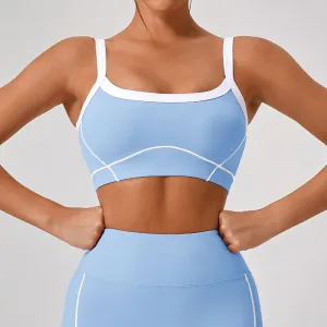 Sujetador de yoga sexy de secado rápido y color liso para mujer