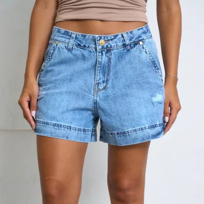 Women Casual High Waist Denim Shorts Cowboy Wind Loose Fit