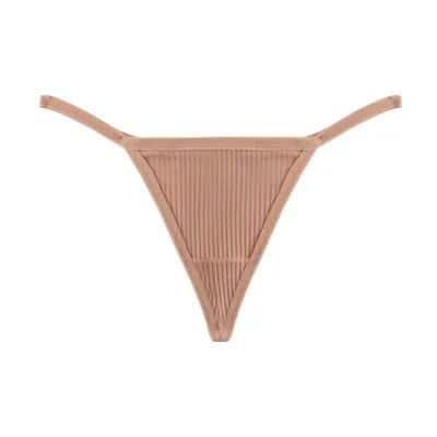 Women Fashion Sexy Solid Color Traceless Low-Rise Hollow Cotton Thong