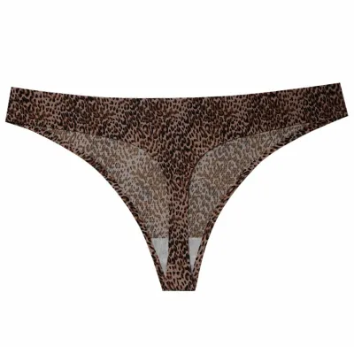 Women Fashion Sexy Printed Ice Silk Thong Panties