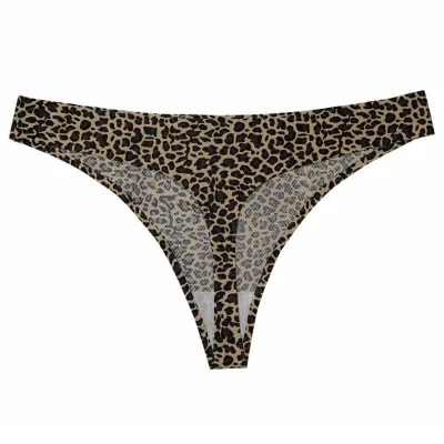 Women Fashion Sexy Printed Ice Silk Thong Panties