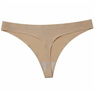 Women Fashion Sexy Printed Ice Silk Thong Panties