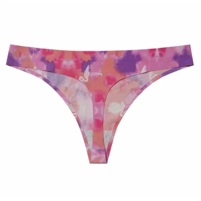 Women Fashion Sexy Printed Ice Silk Thong Panties