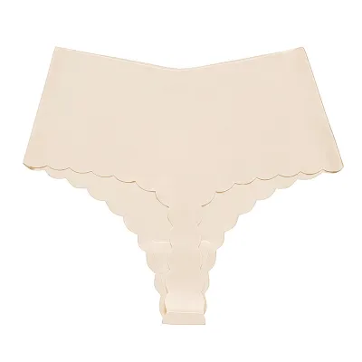 Women Fashion Solid Color Zebra Print Breathable High Waist Traceless Thong