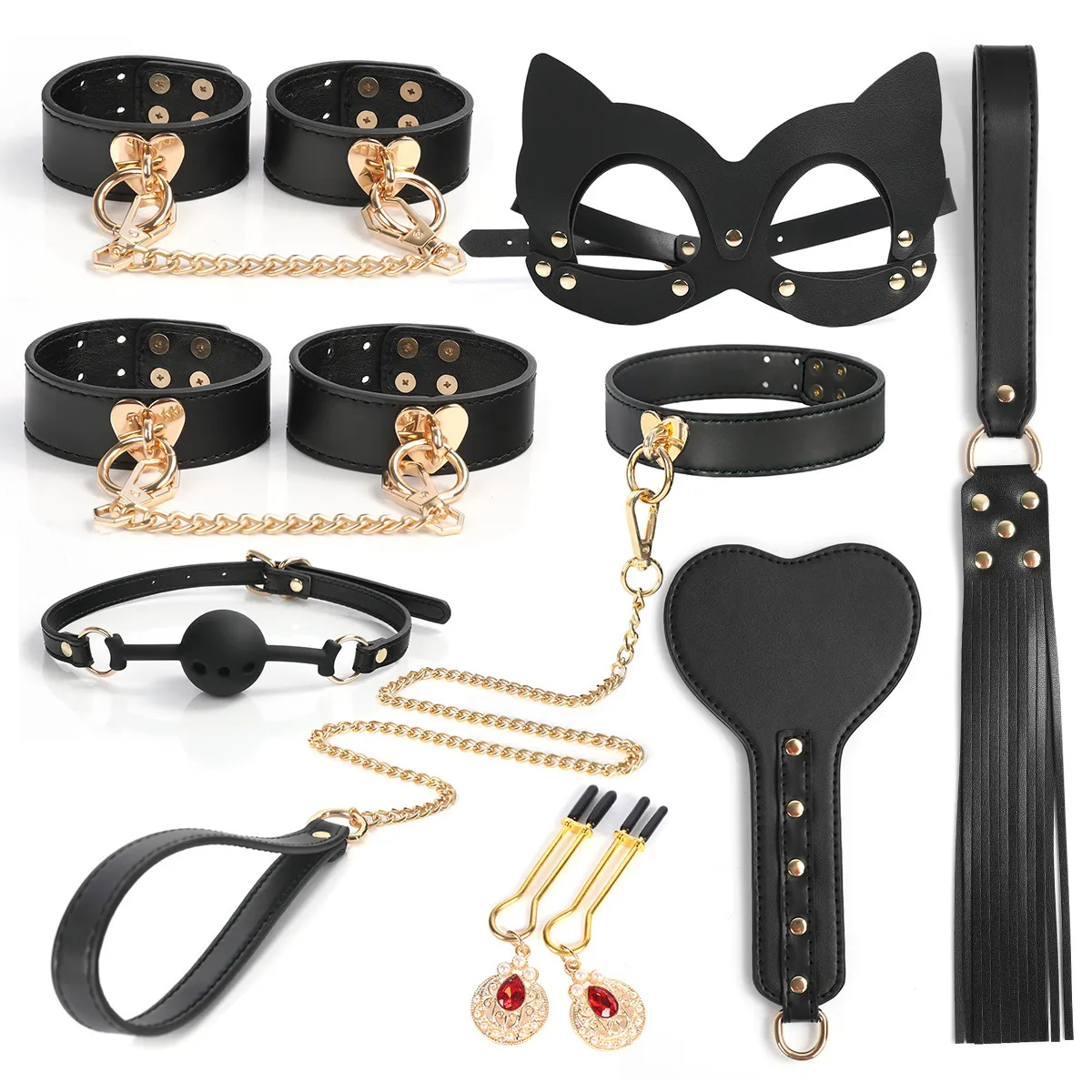 Adult Fun Bondage 8-Piece BDSM Lingerie Accessories