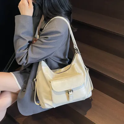 Women Fashion Retro Casual Solid Color Large Capacity Multifunctional PU Shoulder Bag