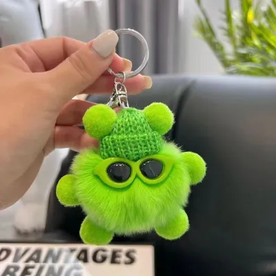 Women Fashion Cute Imitation Rabbit Fur Plush Ball Keychain
