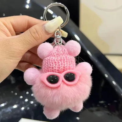 Women Fashion Cute Imitation Rabbit Fur Plush Ball Keychain