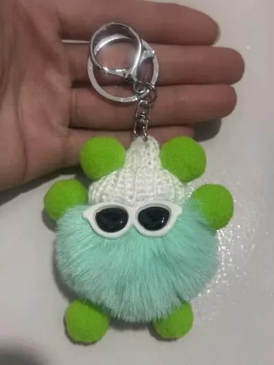 Women Fashion Cute Imitation Rabbit Fur Plush Ball Keychain