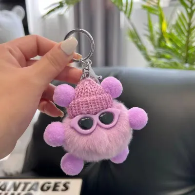 Women Fashion Cute Imitation Rabbit Fur Plush Ball Keychain
