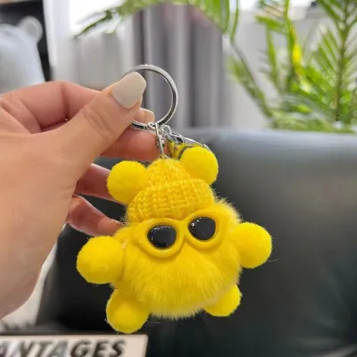 Women Fashion Cute Imitation Rabbit Fur Plush Ball Keychain
