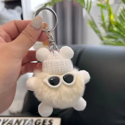 Women Fashion Cute Imitation Rabbit Fur Plush Ball Keychain