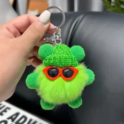 Women Fashion Cute Imitation Rabbit Fur Plush Ball Keychain