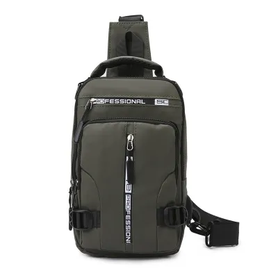 Men Fashion Simple Casual Multifunctional Waterproof Chest Bag