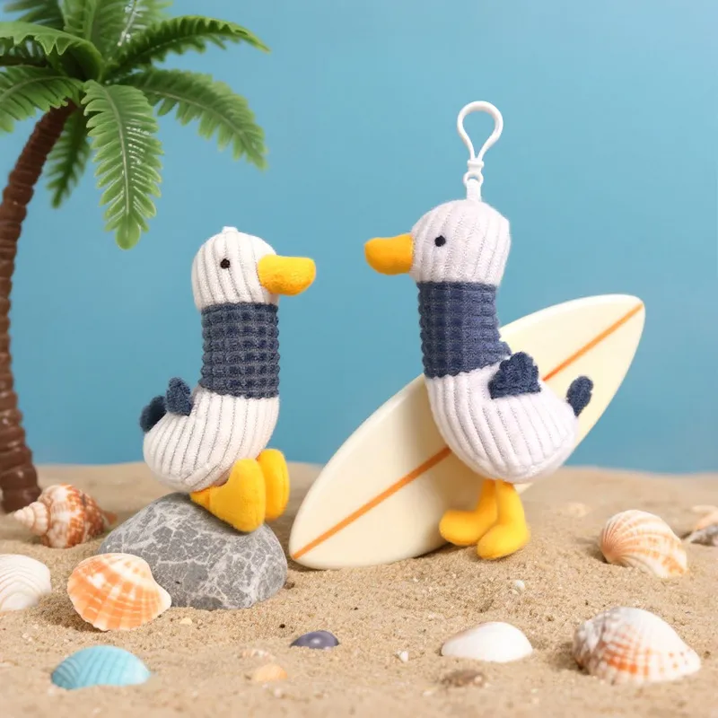 Women Fashion Cute Plush Animal Refueling Duck Bag Keychain