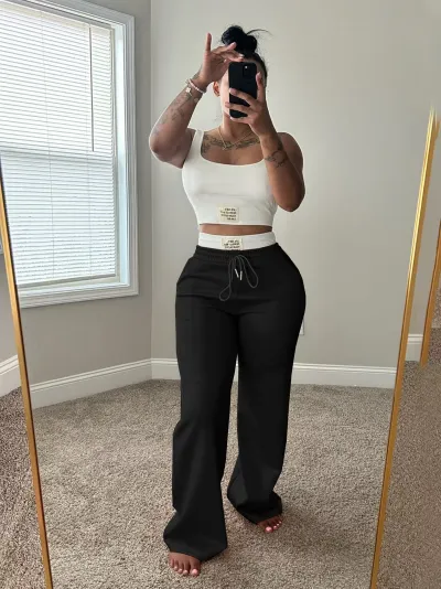 Women Street Fashion Tanks Top And Pants Sport Two-Piece Set