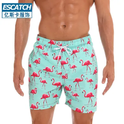 Men's Fashion Casual Printed Loose Beach Trunks Polyester Lightweight