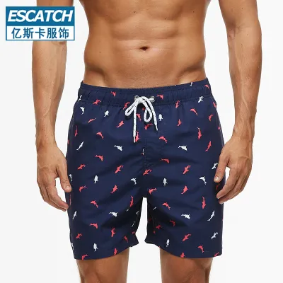 Men's Fashion Casual Printed Loose Beach Trunks Polyester Lightweight
