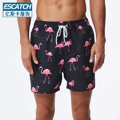 Men's Fashion Casual Printed Loose Beach Trunks Polyester Lightweight