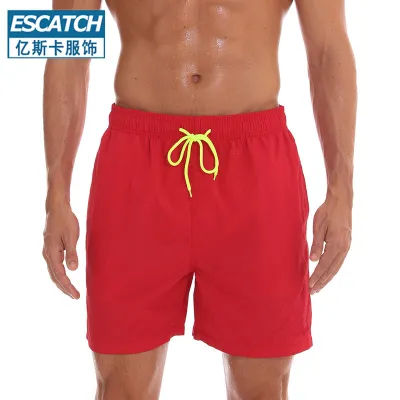Men's Casual Solid Color Breathable Water-Repellent Nylon Beach Shorts Briefs Boxers Quarterbacks
