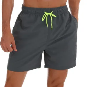 Men's Casual Solid Color Breathable Water-Repellent Nylon Beach Shorts Briefs Boxers Quarterbacks