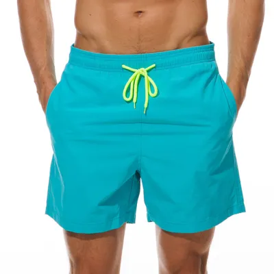 Men's Casual Solid Color Breathable Water-Repellent Nylon Beach Shorts Briefs Boxers Quarterbacks