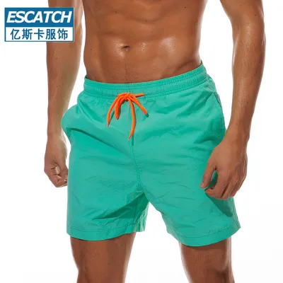 Men's Casual Solid Color Breathable Water-Repellent Nylon Beach Shorts Briefs Boxers Quarterbacks